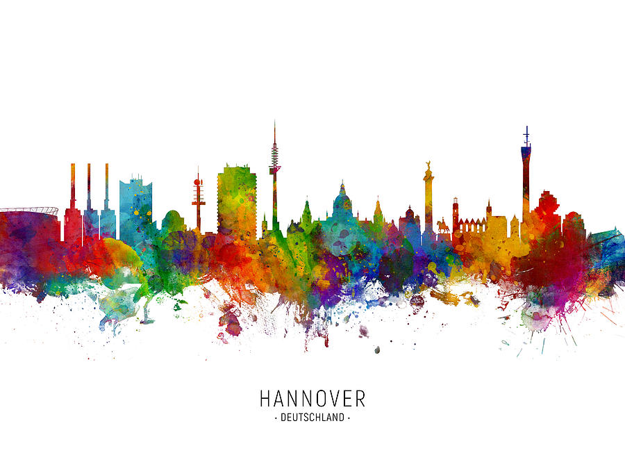 Hannover Germany Skyline #9 Digital Art by Michael Tompsett