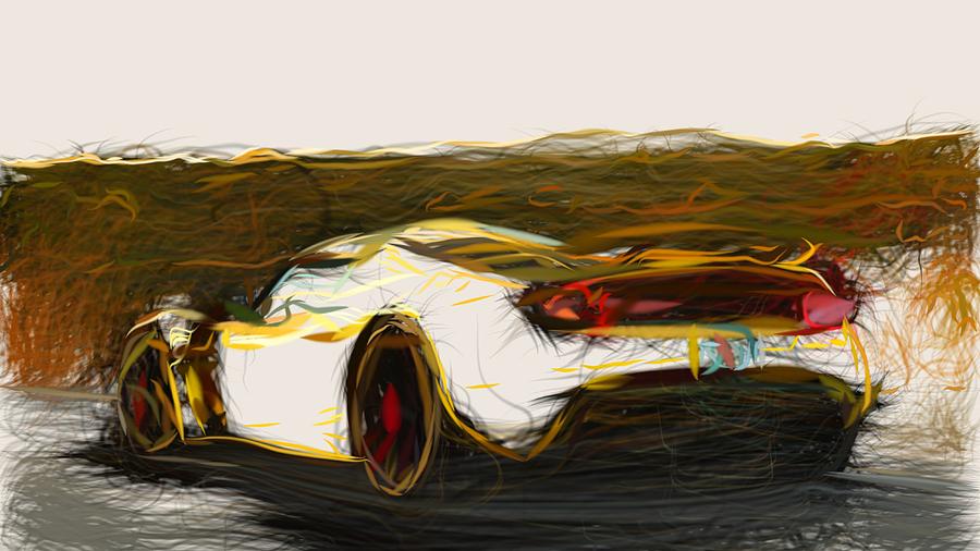 Hennessey Venom GT Draw #9 Digital Art by CarsToon Concept