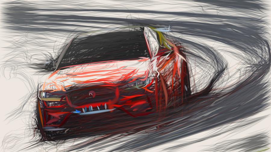 Jaguar XE SV Project 8 Drawing #10 Digital Art by CarsToon Concept