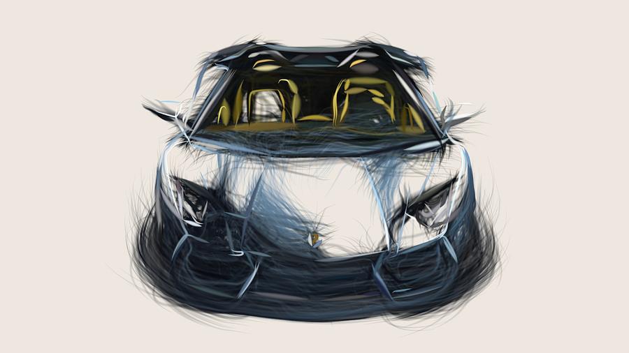 Lamborghini Aventador LP 700 4 Roadster Drawing #10 Digital Art by CarsToon Concept