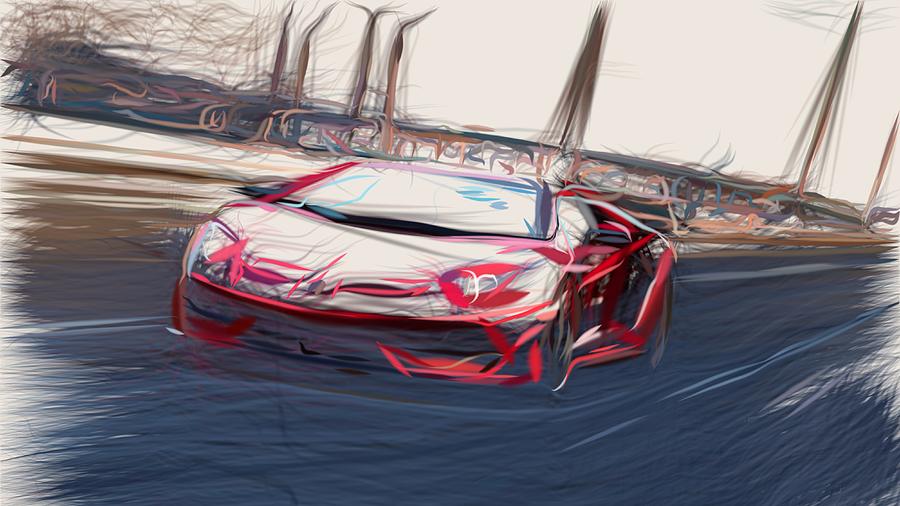 Lamborghini Aventador SVJ Drawing #10 Digital Art by CarsToon Concept