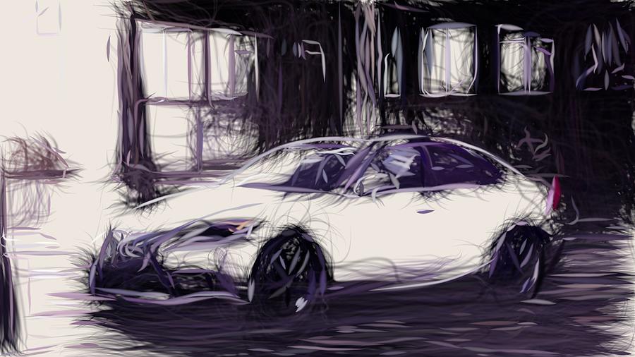Lexus IS Drawing #10 Digital Art by CarsToon Concept