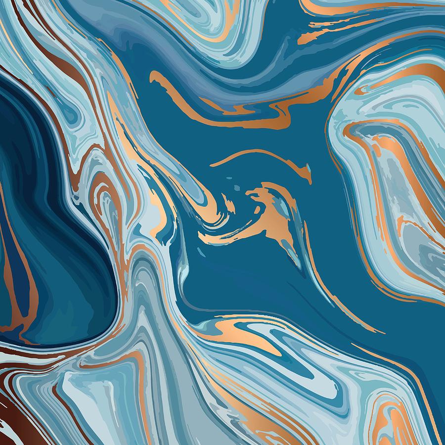 Liquid marble texture design, colorful marbling surface Digital Art by