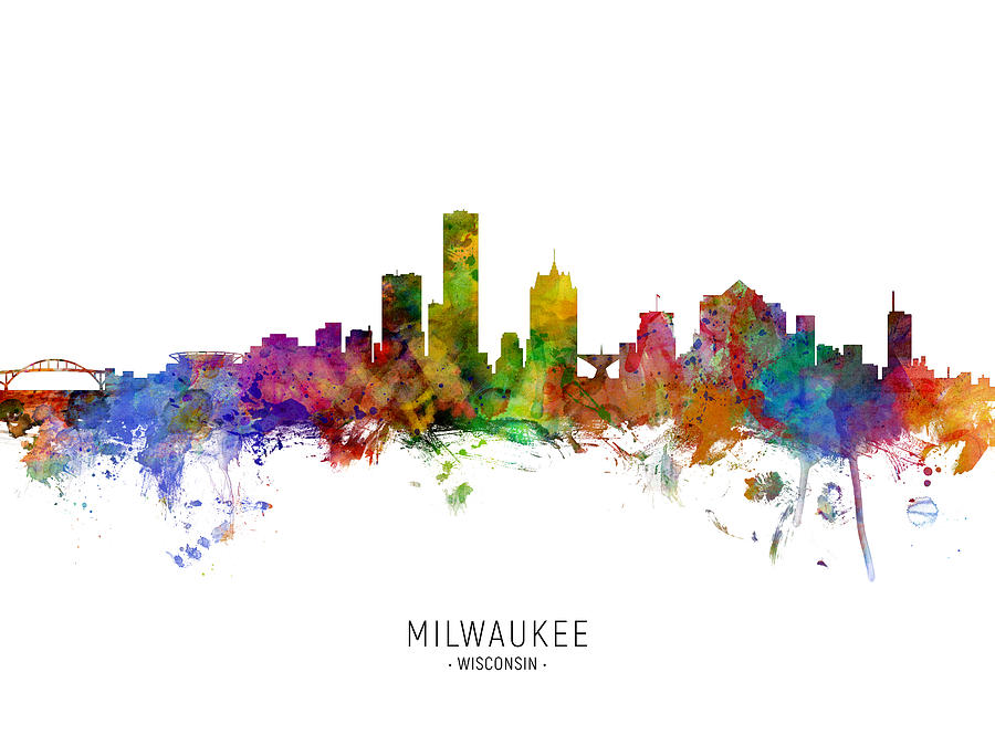 Milwaukee Wisconsin Skyline Digital Art by Michael Tompsett
