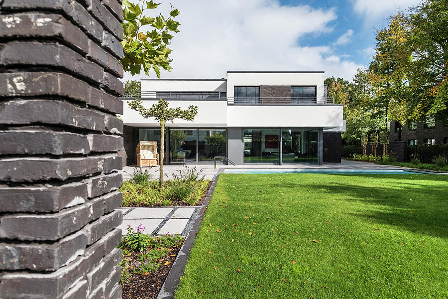 Modern Architecture House In The Bauhaus Style, Oberhausen, Nordrhein