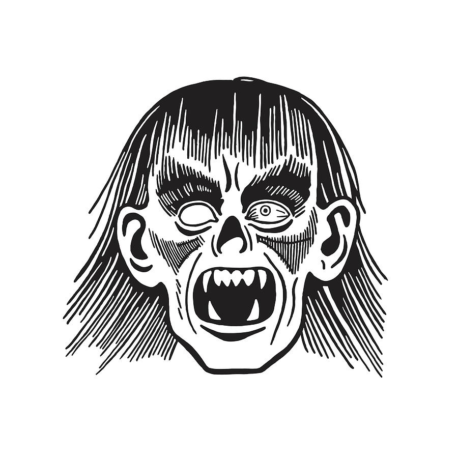 monster face sketch