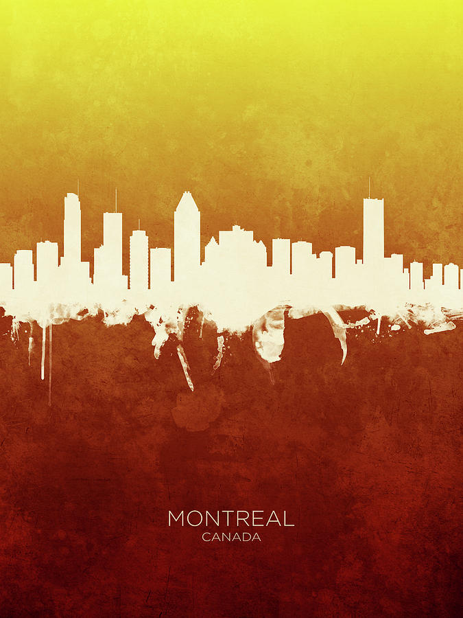 Skyline Digital Art - Montreal Canada Skyline #9 by Michael Tompsett