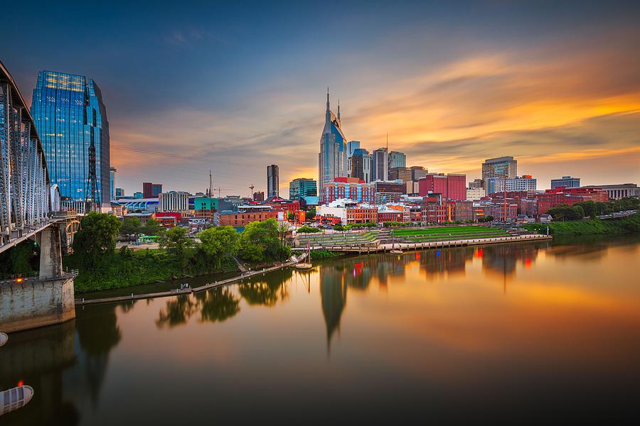 Architecture Photograph - Nashville, Tennessee, Usa Downtown City #9 by Sean Pavone