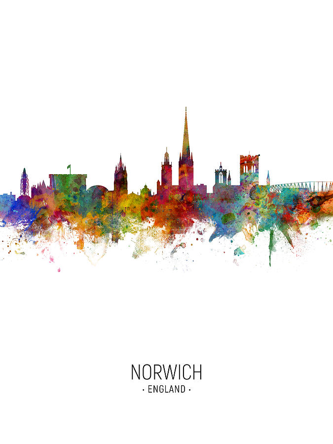 Norwich England Skyline #9 Digital Art by Michael Tompsett