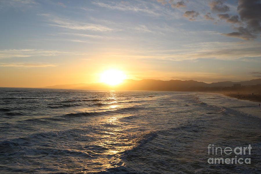 Pacific Sunset , Santa Monica, California #9 Photograph by John Shiron