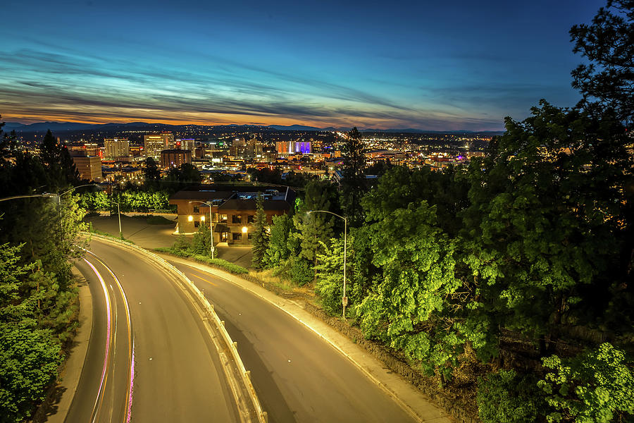 Panoramic View Spokane Washington Downtown City Skyline #9 Photograph by Alex Grichenko