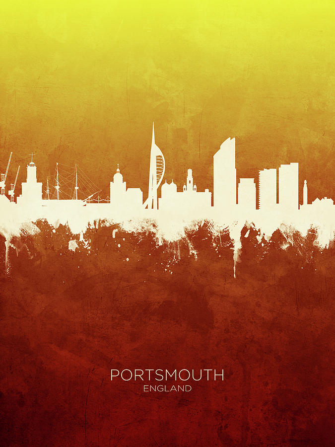 Portsmouth England Skyline #9 Digital Art by Michael Tompsett