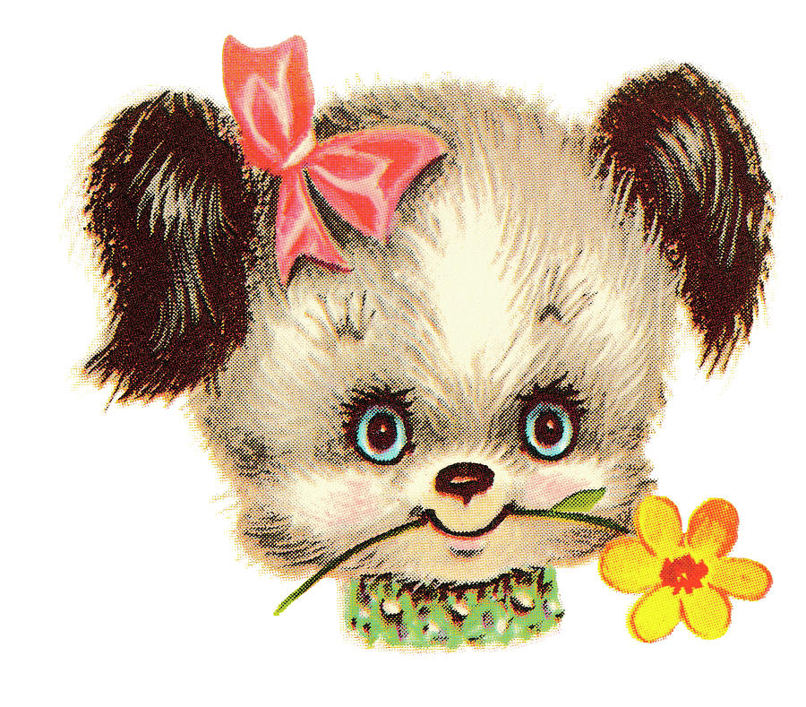 Vintage Drawing - Puppy #9 by CSA Images