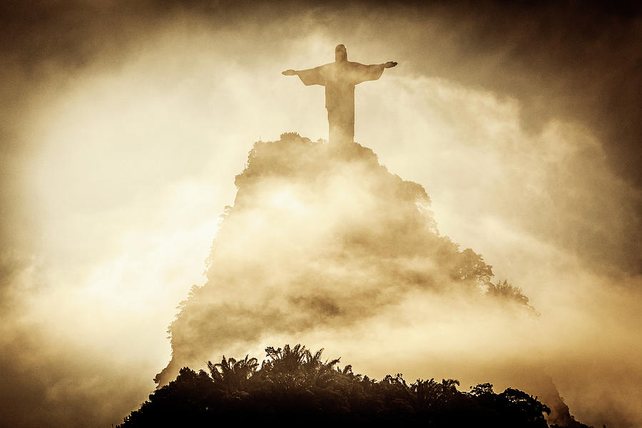 Jesus Christ Digital Art - Rio De Janeiro, Corcovado, Brazil #9 by Antonino Bartuccio
