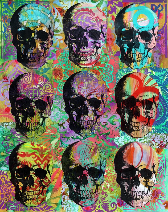 Skull Mixed Media - 9 Skulls by Dean Russo- Exclusive