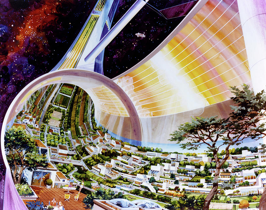 Space Colony Poster, 1970s #9 Photograph by Science Source