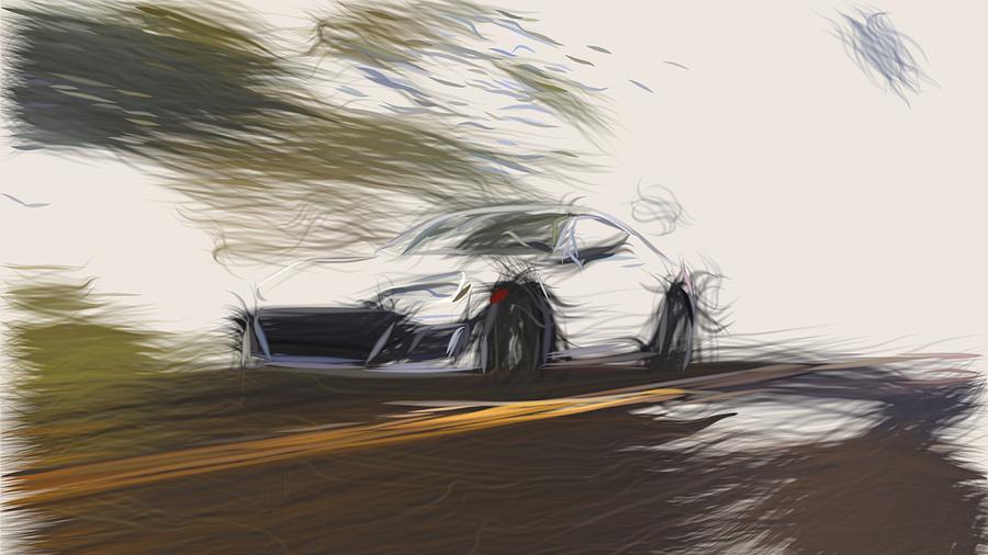 Subaru BRZ Drawing #10 Digital Art by CarsToon Concept