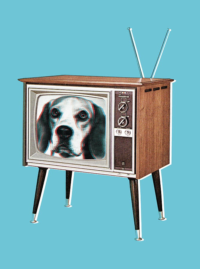 Vintage Drawing - Television Set #9 by CSA Images