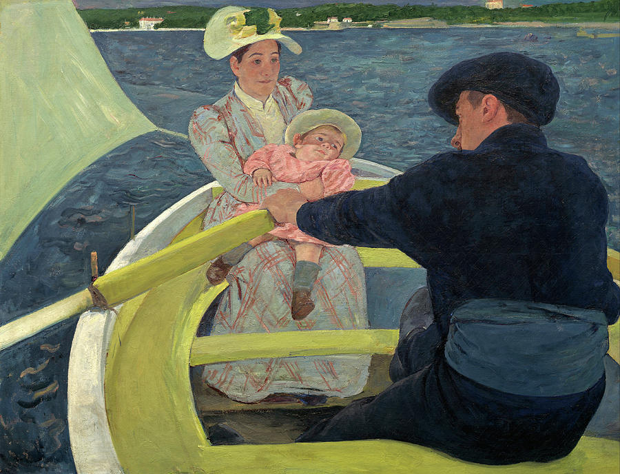 Mary Stevenson Cassatt Painting - The Boating Party #9 by Mary Cassatt