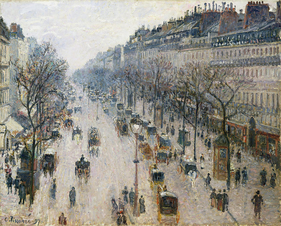 Camille Pissarro Painting - The Boulevard Montmartre on a Winter Morning #9 by Camille Pissarro