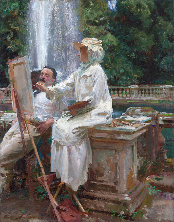 John Singer Sargent Painting - The Fountain, Villa Torlonia, Frascati, Italy #9 by John Singer Sargent