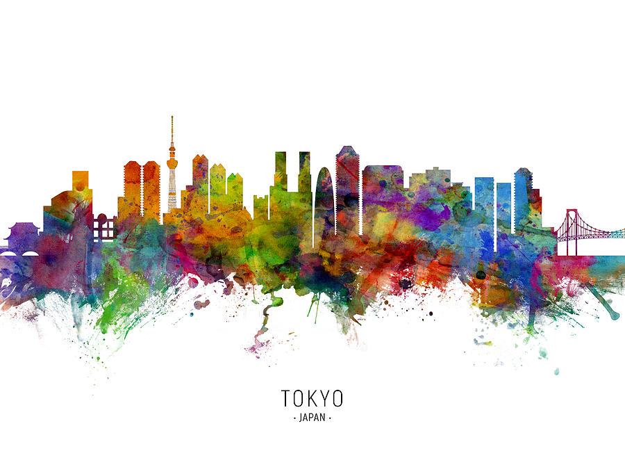 Tokyo Japan Skyline #9 Digital Art by Michael Tompsett