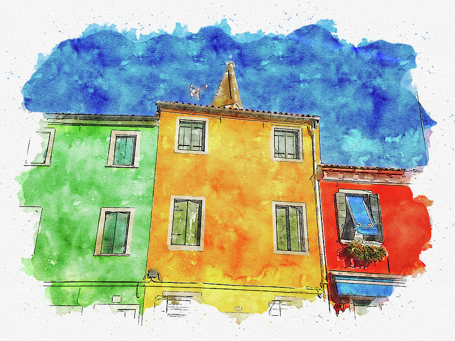 Venice #watercolor #sketch #venice #italy #9 Digital Art by TintoDesigns