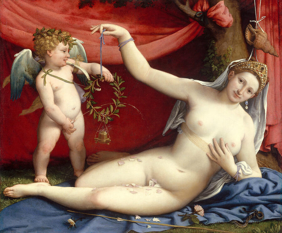 Lorenzo Lotto Painting - Venus And Cupid by Lorenzo Lotto Lorenzo Lotto Painting - Venus And Cupid by Lorenzo Lotto