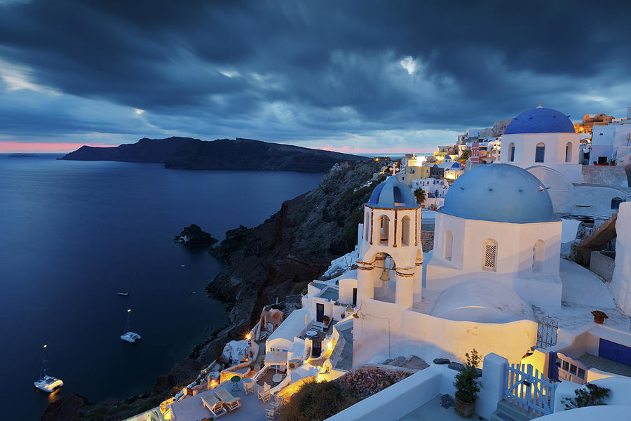 Greek Photograph - View Of Oia Village On Santorini Island In Greece. #9 by Cavan Images