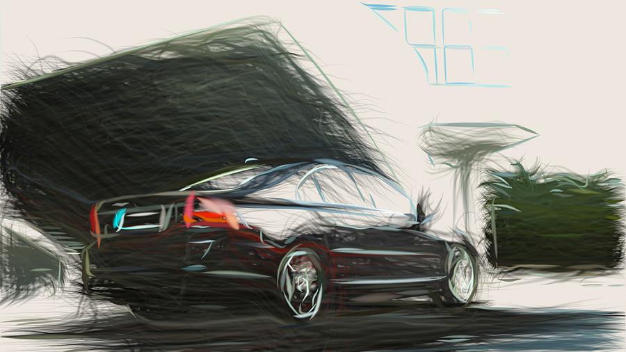Volvo S80 Draw #9 Digital Art by CarsToon Concept