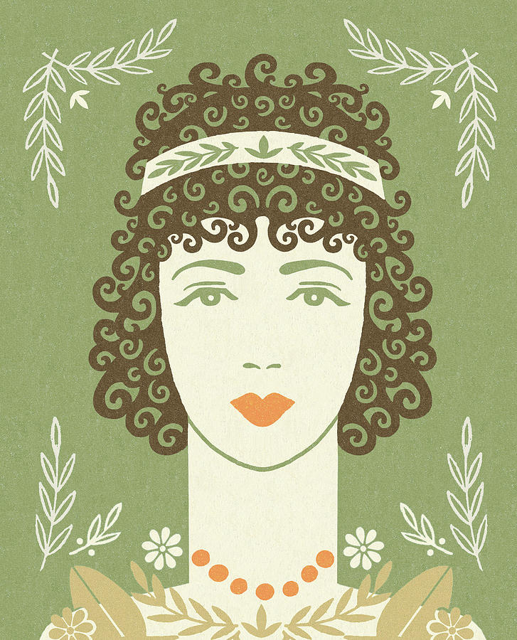 Nature Drawing - Woman With Curly Hair #9 by CSA Images
