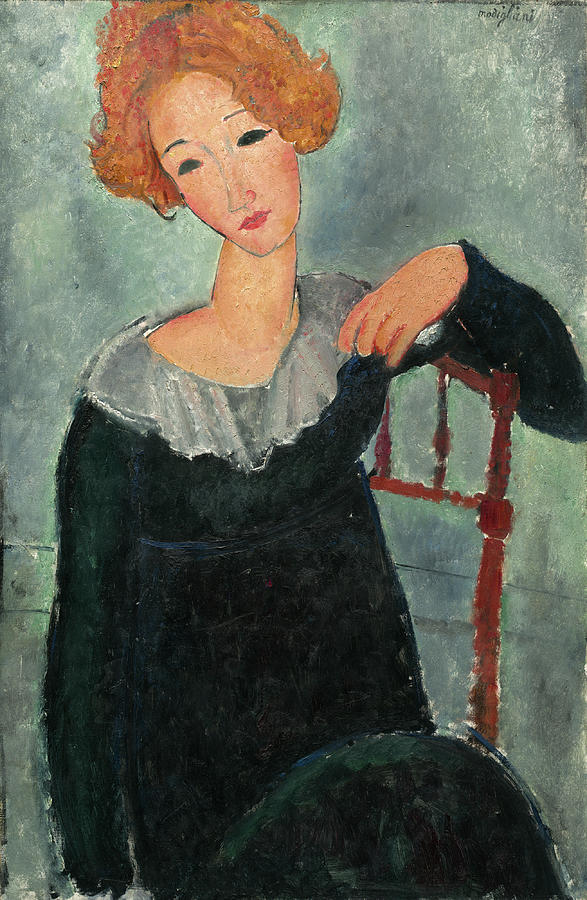 Amedeo Modigliani Painting - Woman with Red Hair #9 by Amedeo Modigliani
