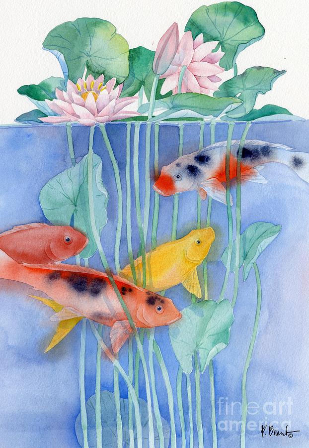 91021 - Koi Lillies Painting by Paul Brent