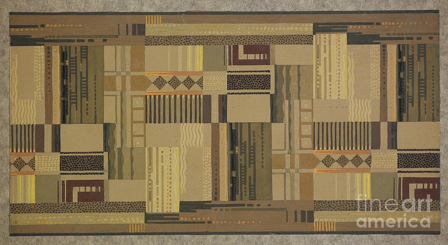 Brown Painting - Carpet Design by English School
