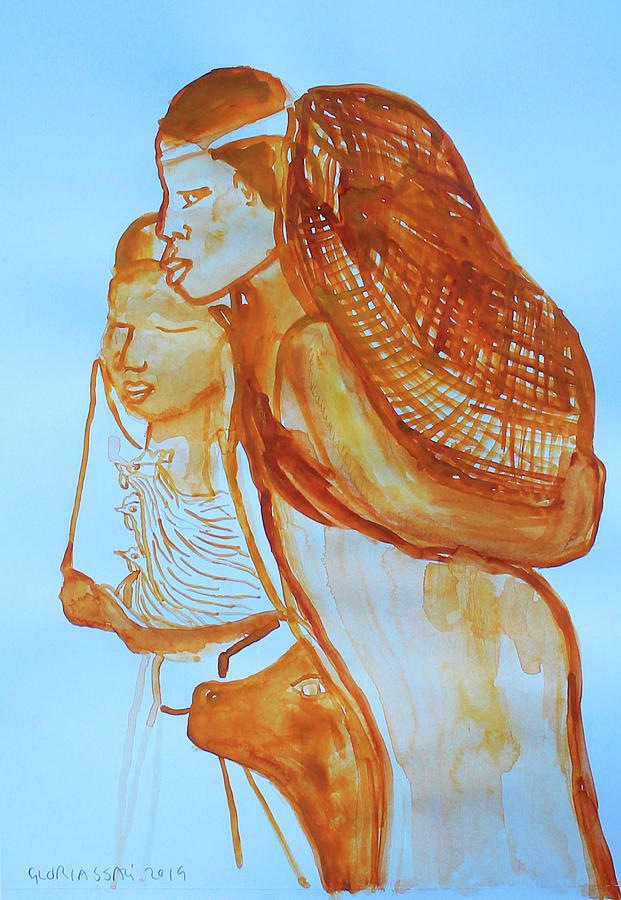 Kintu and Nambi Kintus Tasks #97 Painting by Gloria Ssali