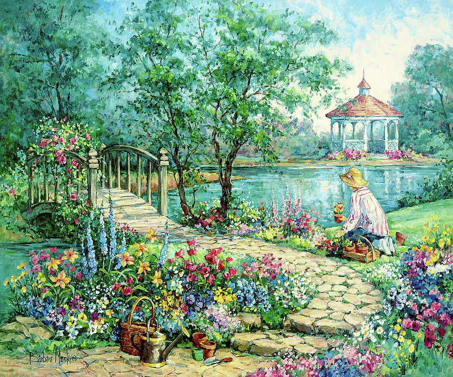 Brick Painting - 974 Garden Allure by Barbara Mock