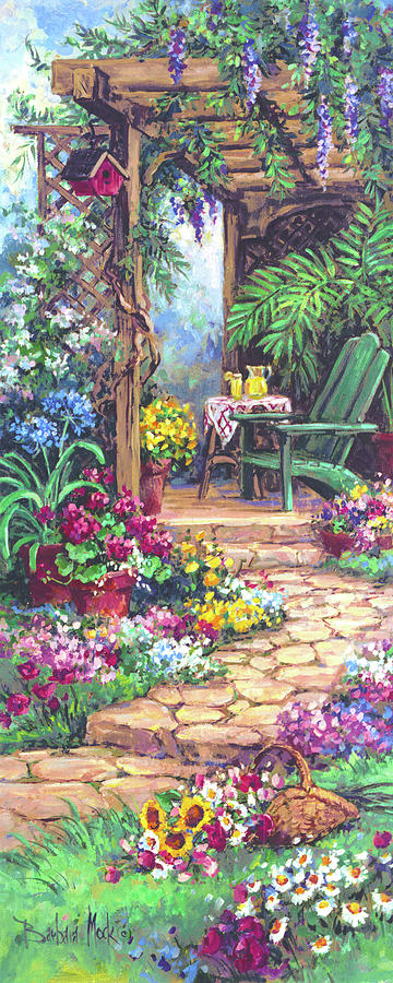 Brick Painting - 975 Garden Hideaway by Barbara Mock