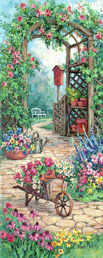 Brick Painting - 976 Garden Harmony by Barbara Mock