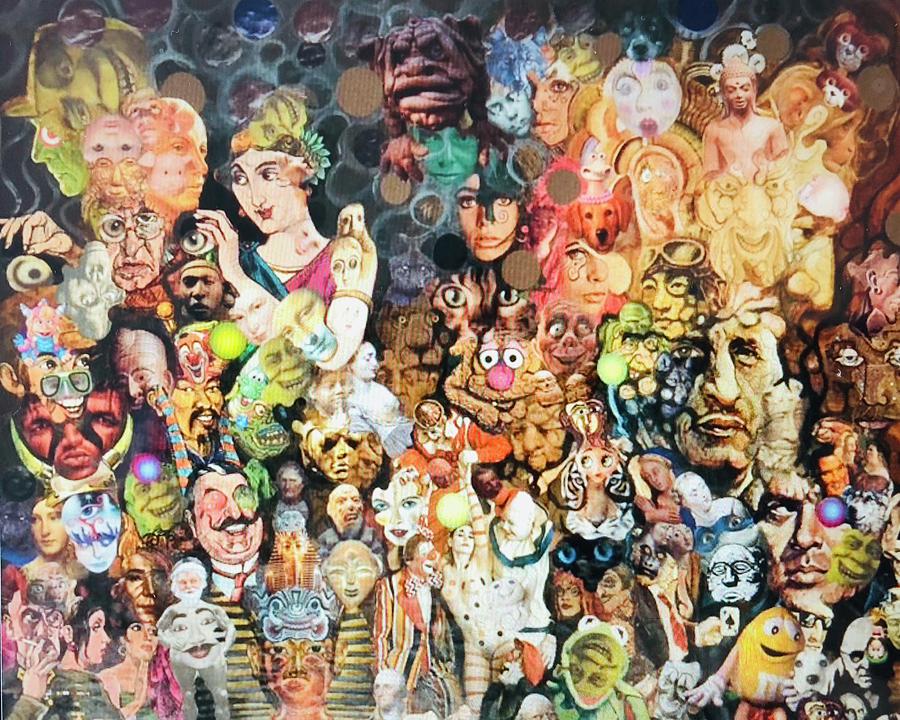 99 Faces Mixed Media by Douglas Fromm
