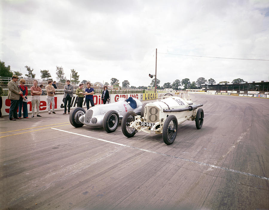 A 1914 And 1937 Grand Prix Mercedes Photograph by Heritage Images