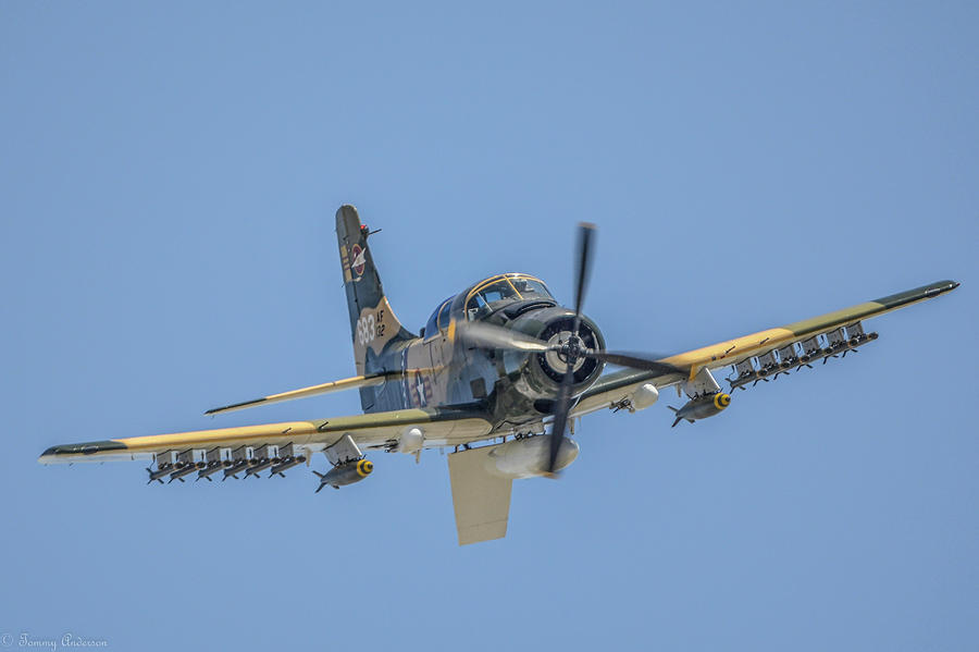 Douglas A-1d Skyraider Photograph - A-1D Skyraider by Tommy Anderson