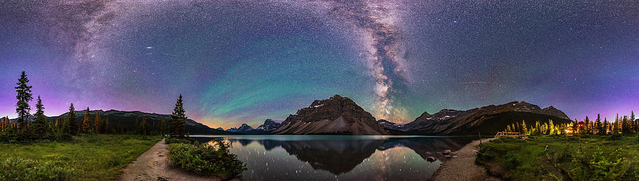 A 360 Degree Panorama Of Bow Lake Photograph by Alan Dyer