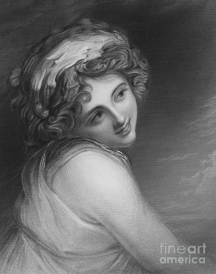 A Bacchante, from the picture in the Vernon Gallery Drawing by George Romney