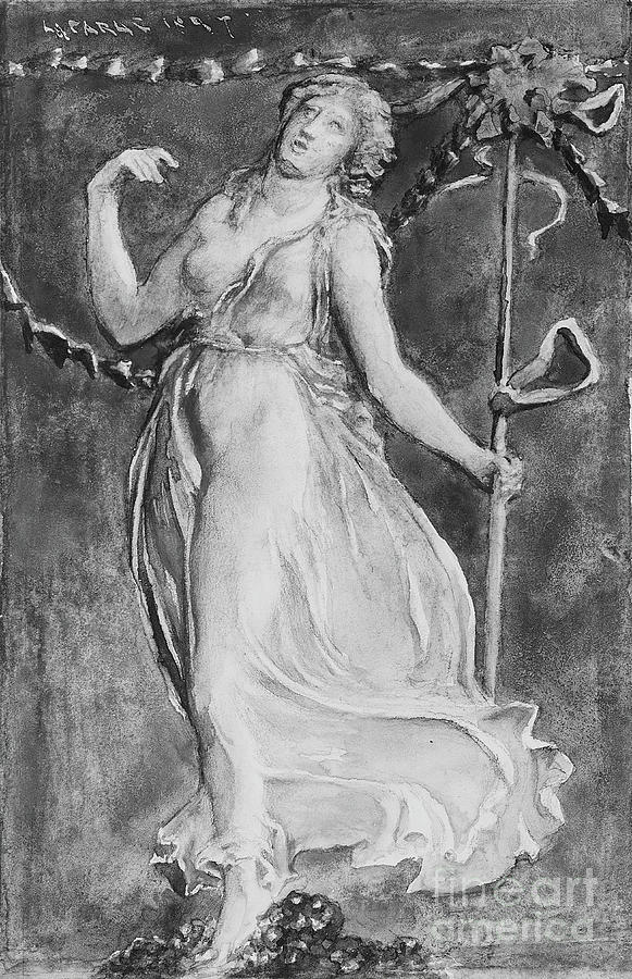 A Bacchante Drawing by Heritage Images