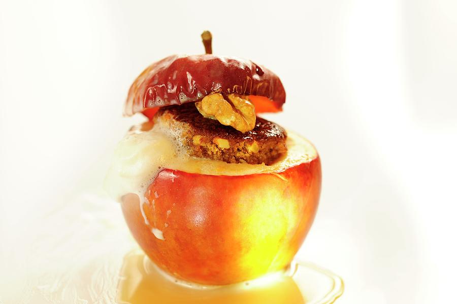A Baked Apple With Baileys Photograph by Harry Bischof
