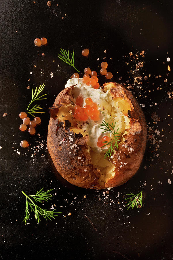 A Baked Potato With Keta Caviar Photograph by Seefoodstudio