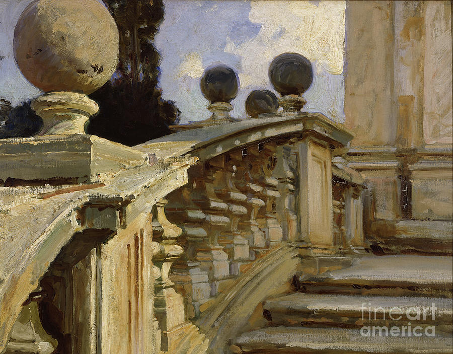 A Balustrade By John Singer Sargent Painting by John Singer Sargent