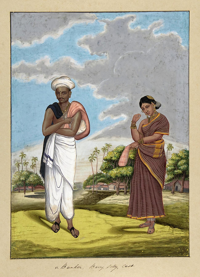 A Banker in Barry Selly Cast, from Indian Trades and Castes. Painting by Anonymous Indian 19th century