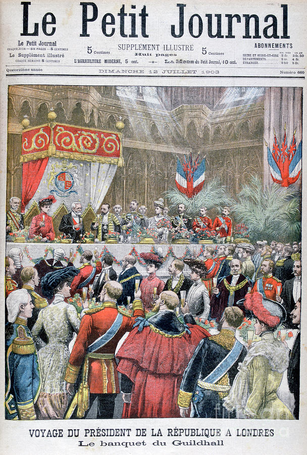 London Drawing - A Banquet For The Visiting French by Print Collector