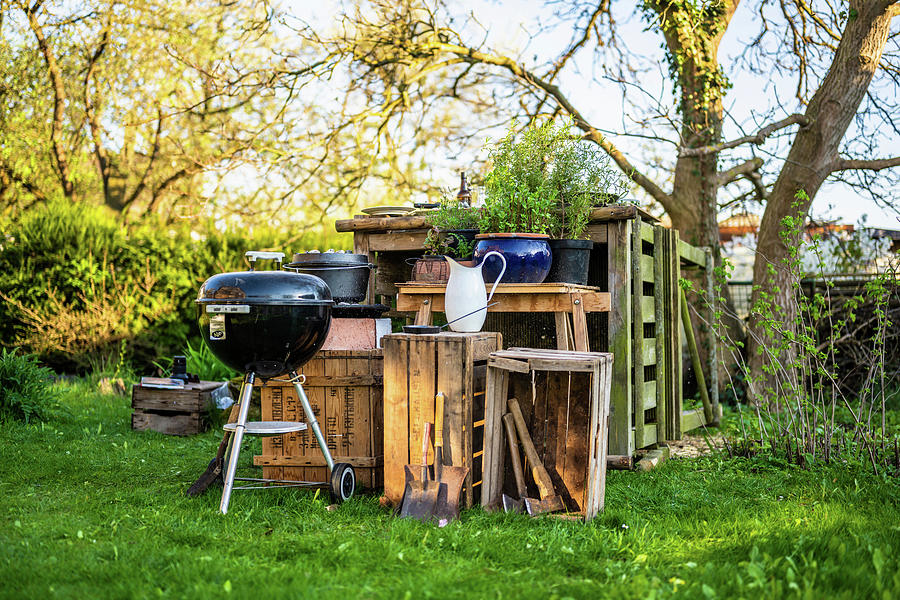 A Barbecue In A Garden Photograph by Sebastian Schollmeyer